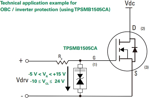 Application Circuit Diagram - Littelfuse TPSMB Asymmetric TVS Diodes